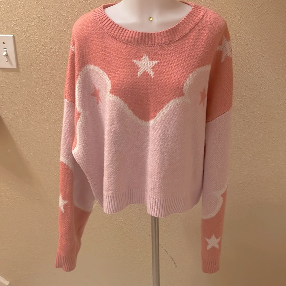 Pink star sweater